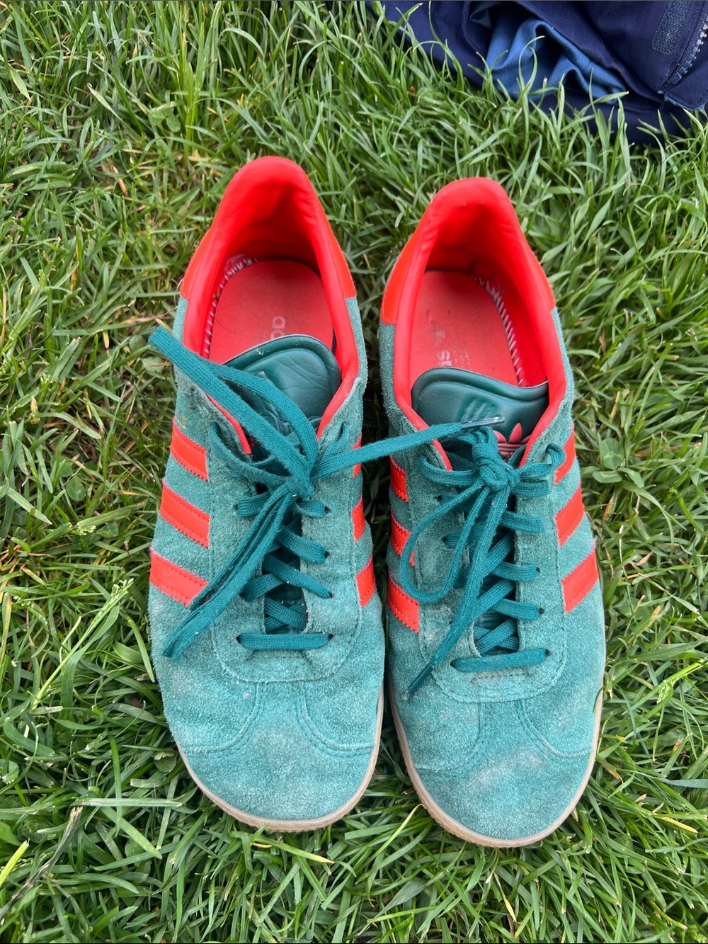 adidas Teal Suede Sneakers with Red Accents